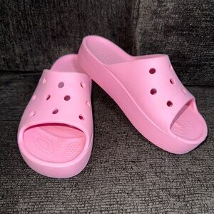 Crocs Sandals Platform Slides Women's 5 Pink